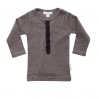 Purebaby Grey Mini Stripe Long Sleeve Henley