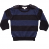 Purebaby Steel Blue Charcoal Stripe Knit Jumper