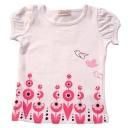 Mill & Mia Mini Girls Puff Sleeve Tee Pink