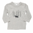 Purebaby Grey Melange Bear Print Tee