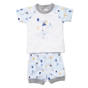 Bebe Short Sleeve Short Set Blue Balloon