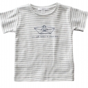 Purebaby Crew Neck Tee Grey Melange Stripe