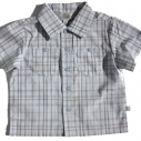 Bebe Blue Check Short Sleeve Shirt