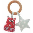 Alimrose Design Owl & Star Teething Ring - Blue