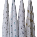 Aden + Anais Zoo Animals Muslin Wraps (4 pack)