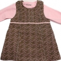 Fixoni Pink Flower Print Cord Pinafore Dress