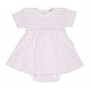 Purebaby Pale Pink Stripe Bodysuit Dress